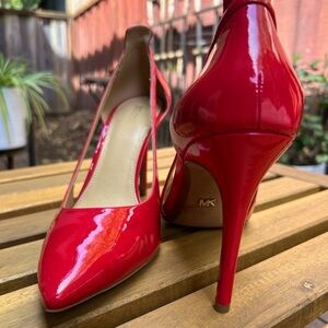 Red lack leather pumps Michael Kors 4”heel